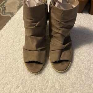 White Mountain Taupe Ankle Booties